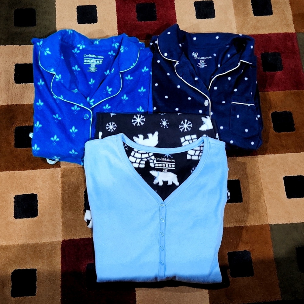 3 pair Womens Croft & Barrow long sleeve/pants pajama sets. Size XL